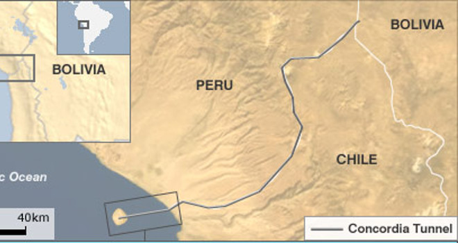 Concordia Tunnel Between Bolivia and Pacific Ocean
