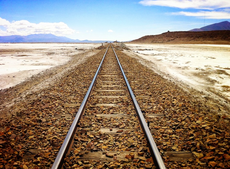 Uyuni's old railway tracks