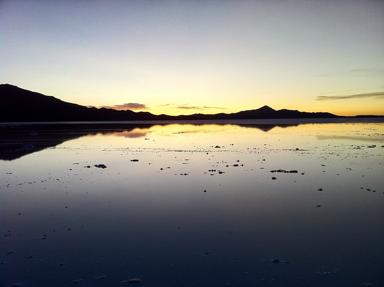 Sunset on Salar de Uyuni Bolivia